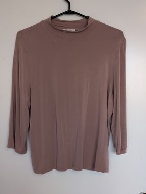 Babaton Pink 3/4 Sleeve Mock Neck Top